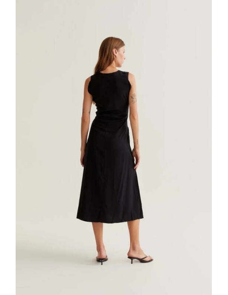 Vestido midi fluido negro Wild Pony
