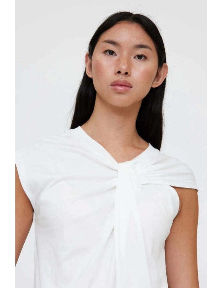 Camiseta blanca anudada 100% algodón Wild Pony