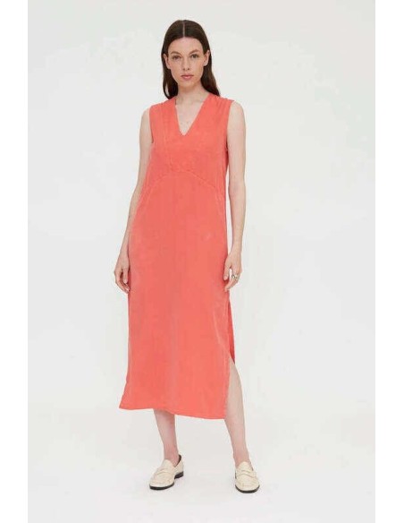 Vestido largo fluido coral Wild Pony