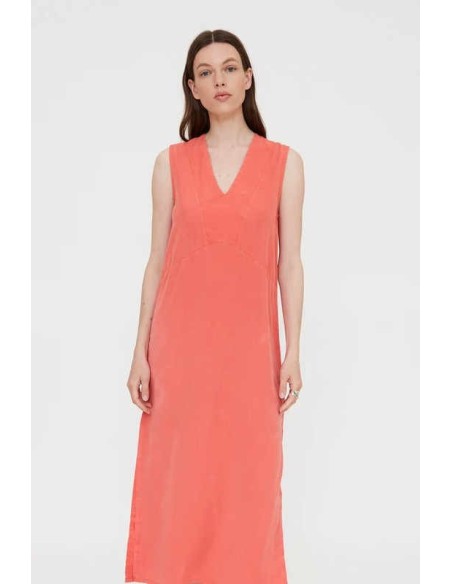 Vestido largo fluido coral Wild Pony