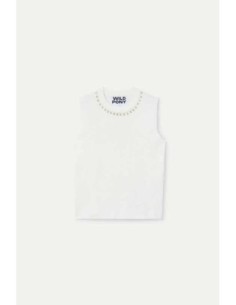 Top punto blanco con cuello joya Wild Pony 2