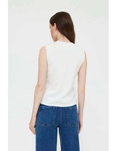 Top punto blanco con cuello joya Wild Pony