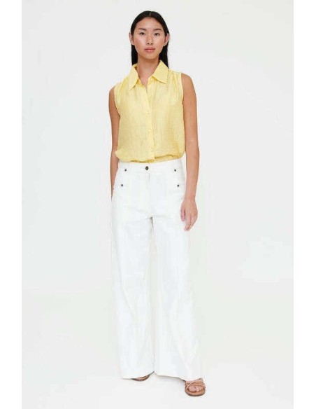 Pantalón vaquero wide leg blanco Wild Pony