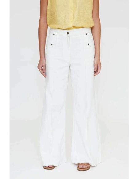 Pantalón vaquero wide leg blanco Wild Pony