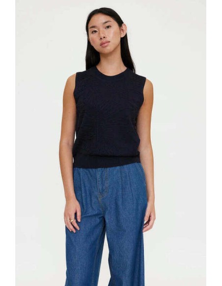 Top punto bordado navy blue Wild Pony