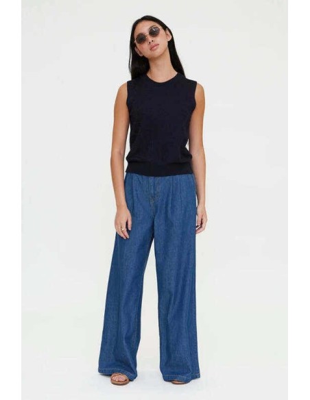 Top punto bordado navy blue Wild Pony
