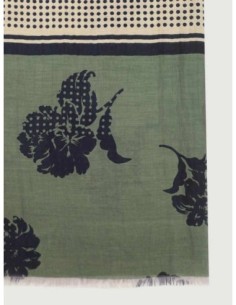 Fular de algodón y seda Dots & Flowers Verde Nice Things 2