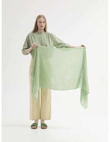 Fular liso de algodón y lino Menta Nice Things