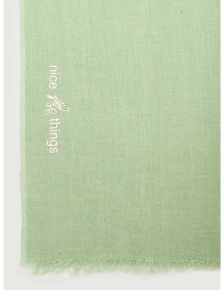 Fular liso de algodón y lino Menta Nice Things