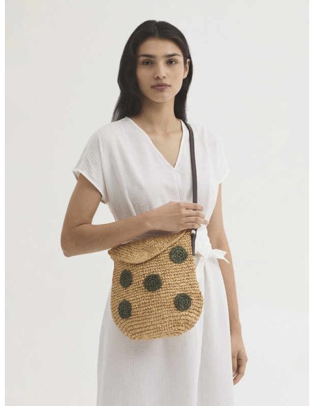 Bandolera de rafia fantasía Beige Nice Things