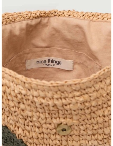 Bandolera de rafia fantasía Beige Nice Things