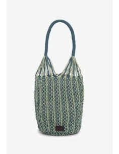Bolso de macramé bicolor Azul lavado Nice Things