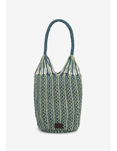Bolso de macramé bicolor Azul lavado Nice Things