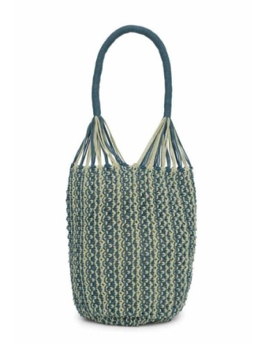 Bolso de macramé bicolor Azul lavado Nice Things