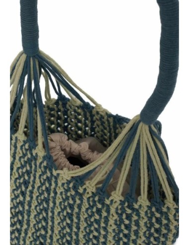 Bolso de macramé bicolor Azul lavado Nice Things