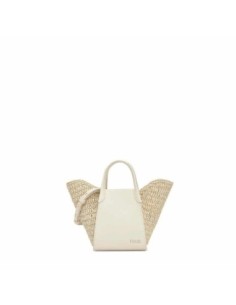 Capazo pequeño beige TOUS Tulip Rafia
