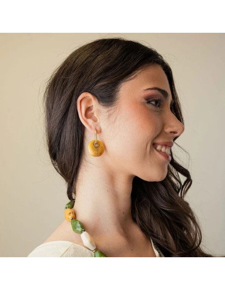 Pendientes Marbles Xyra Anartxy Amarillo