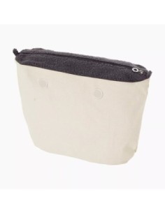 Bolsa Interna O bag Mini Lana Rizada Gris Oscuro