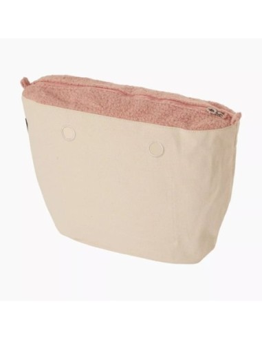 Bolsa Interna O bag Mini Lana Rizada Rosa Smoke