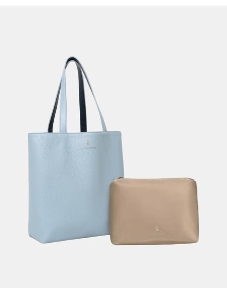Shopper grano reversible con neceser Azul Robert Pietri