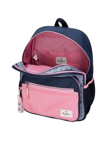 Mochila Escolar Pepe Jeans Noni Denim Dos Compartimentos