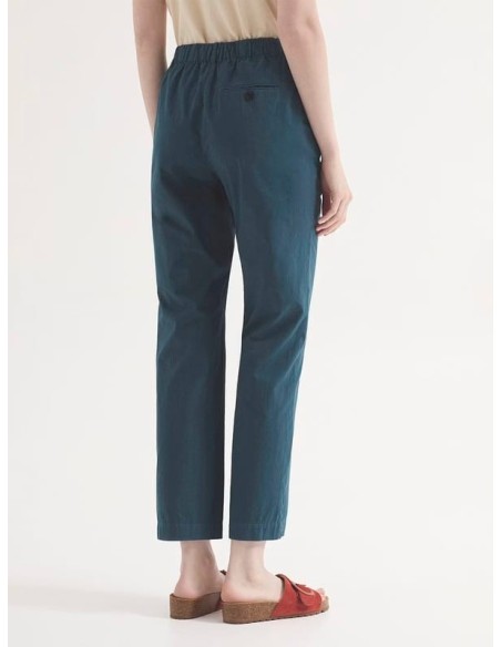 Pantalón recto de popelín sobretintado