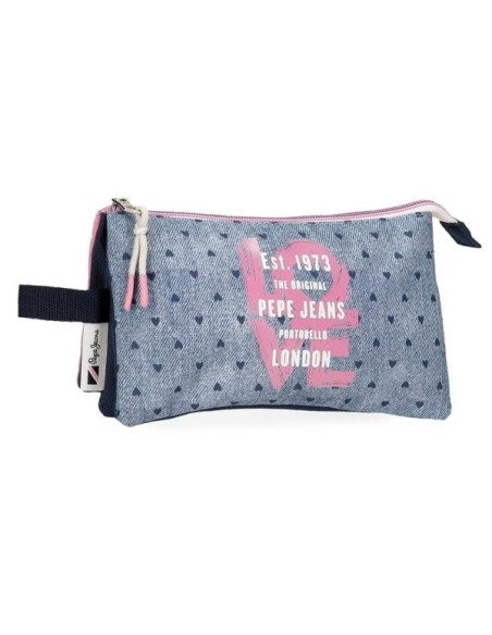Estuche Pepe Jeans Nori Denim Tres Compartimentos