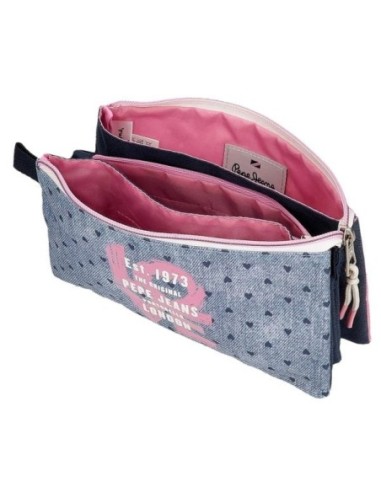 Estuche Pepe Jeans Nori Denim Tres Compartimentos
