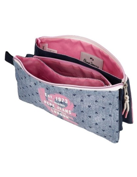 Estuche Pepe Jeans Nori Denim Tres Compartimentos