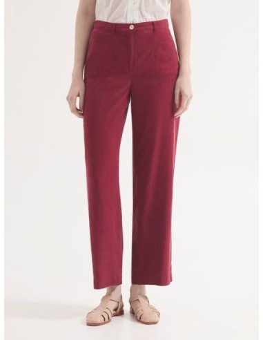 Pantalón de Tencel sobretintado con bolsillos Nice Things Burdeos