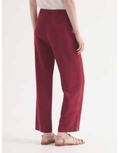 Pantalón de Tencel sobretintado con bolsillos Nice Things Burdeos 2