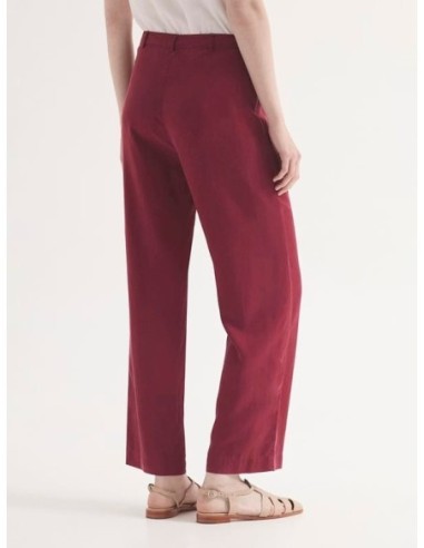 Pantalón de Tencel sobretintado con bolsillos Nice Things Burdeos