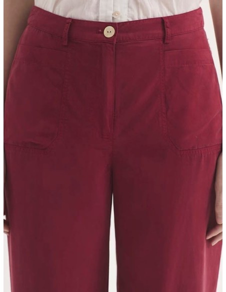 Pantalón de Tencel sobretintado con bolsillos Nice Things Burdeos