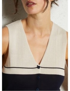 Chaleco abotonado con rayas posicionales Nice Things 2