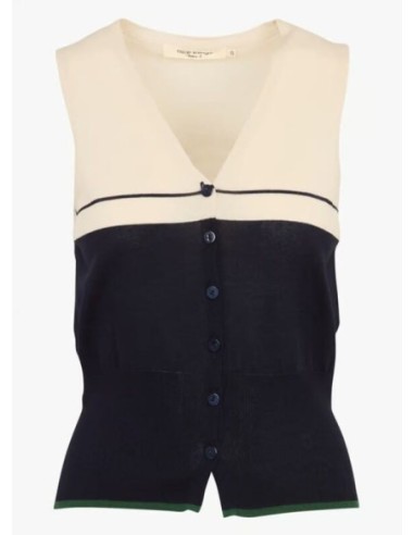 Chaleco abotonado con rayas posicionales Nice Things