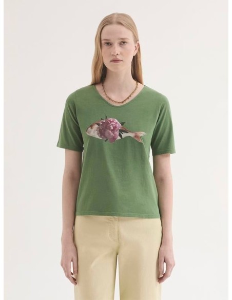 Camiseta de algodón Peonia Fish Nice Things