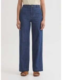 Pantalón denim con canesú y bolsillo Nice Things