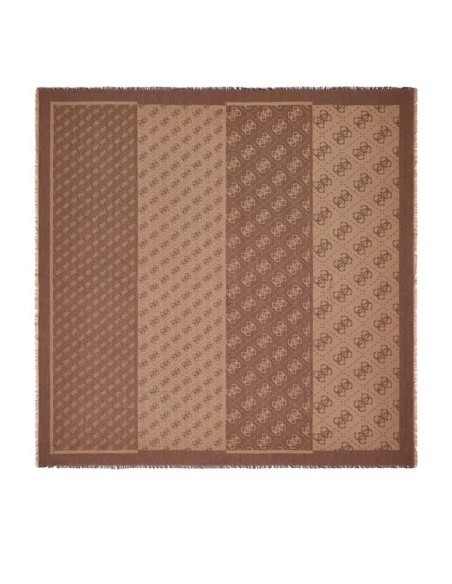 Pañuelo Lindsey Viscosa Kefiah logo Marrón Guess