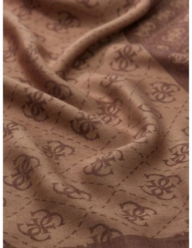 Pañuelo Lindsey Viscosa Kefiah logo Marrón Guess
