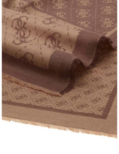 Pañuelo Lindsey Viscosa Kefiah logo Marrón Guess