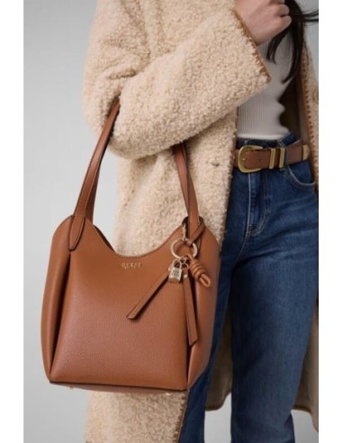 Bolso tipo cubo Melody Marrón Claro Guess