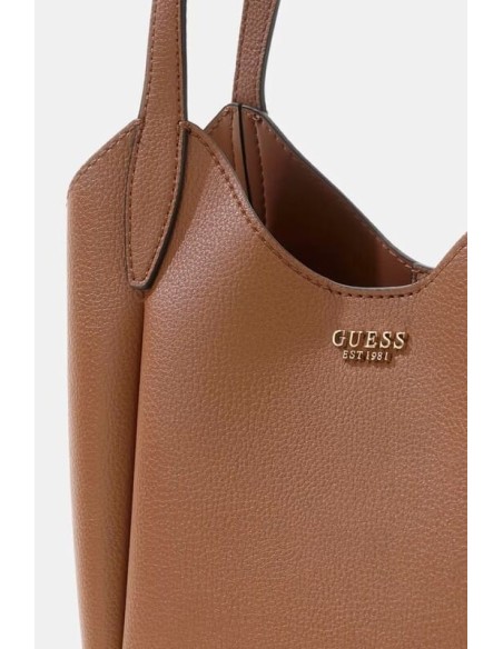 Bolso tipo cubo Melody Marrón Claro Guess