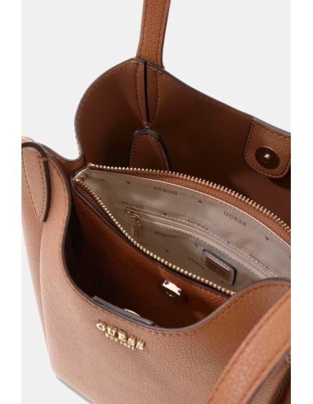 Bolso tipo cubo Melody Marrón Claro Guess
