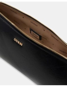Bolso de hombro Xena negro cremallera Guess 2