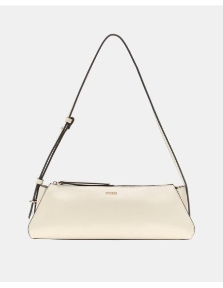 Bolso de hombro Xena blanco roto cremallera Guess