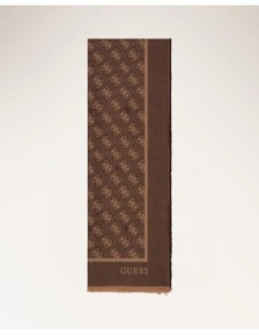 Bufanda Jaquard Logo Guess Marrón