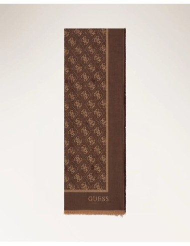 Bufanda Jaquard Logo Guess Marrón