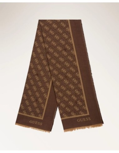 Bufanda Jaquard Logo Guess Marrón