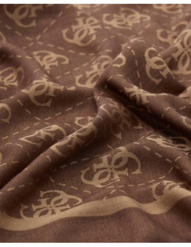 Bufanda Jaquard Logo Guess Marrón