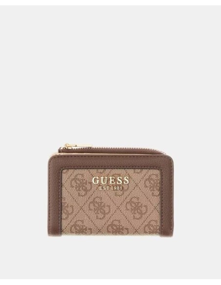 Cartera tarjetero Lindsey Guess Marrón Logo